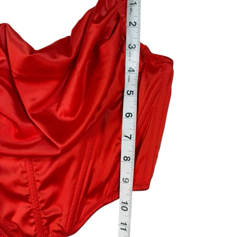Urban Outfitters Red Satin Corset Bustier Top Small Spaghetti Straps Valentine's - Picture 7 of 11